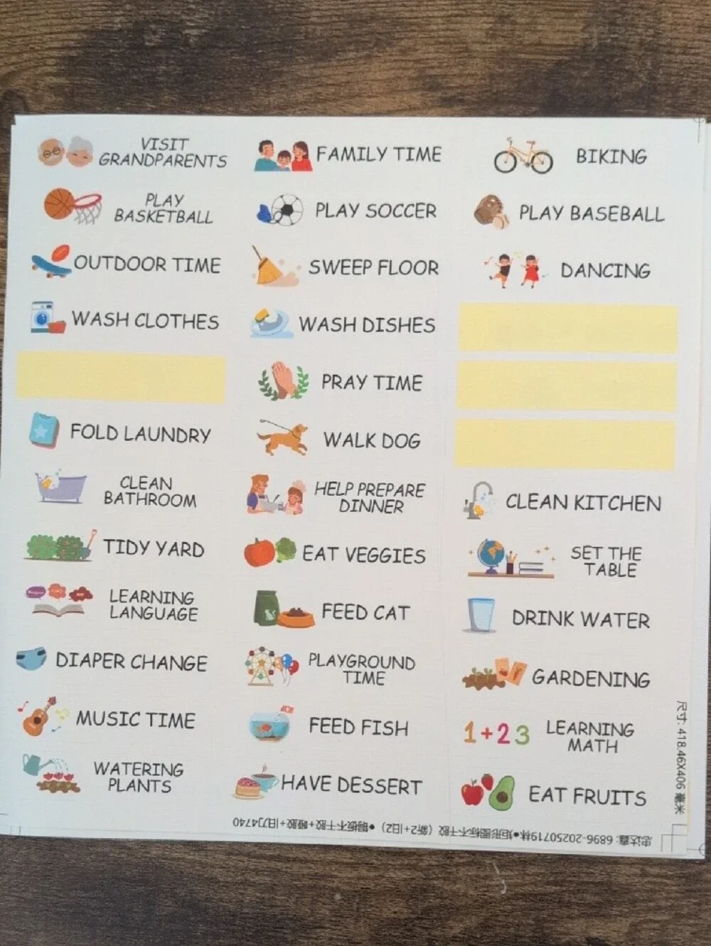 EUC Custom Master Daily Checklist Chore Charts - Blue Rainbow Design - Magnetic